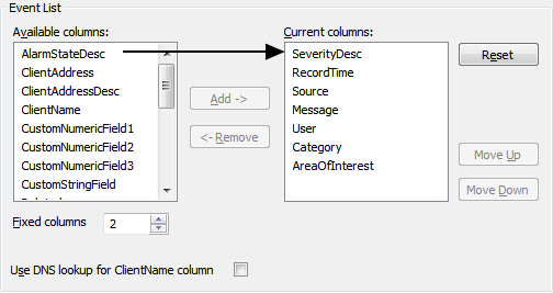 Server Administration Guide Events Display Settings For The Event Journal Events List Historic Configuration Settings