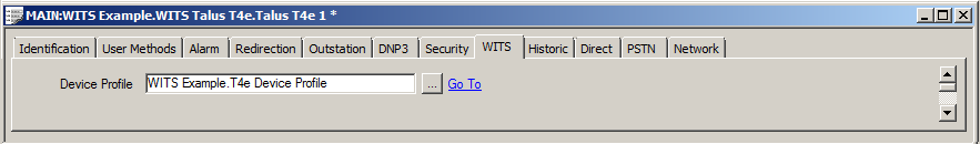 Device Profile Setting in WITS Outstation Form