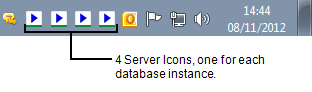 4 Geo SCADA Expert Server Icons running in the Windows system tray