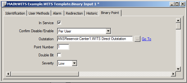 WITS Binary Input Point - Double Bit