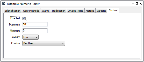 Totalflow Driver Guide - Numeric Point Control Tab (Totalflow Numeric ...