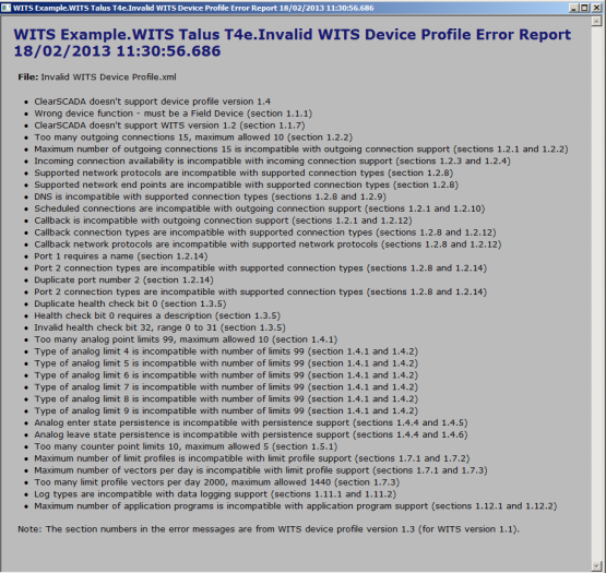 Display Error Reports